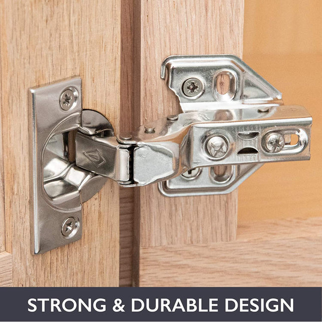 Soft Close Cabinet Hinges Satin Nickel, 2 Pack - Frameless Inset Kitchen Cabinet Door Hinges Hardware