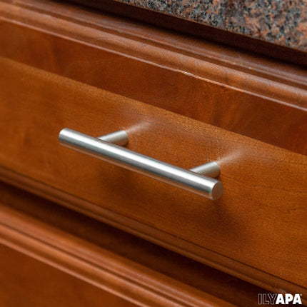 Satin Nickel Kitchen Cabinet Pulls - 3 Inch Hole Center Bar - 5 Pack of Kitchen Cabinet Hardware