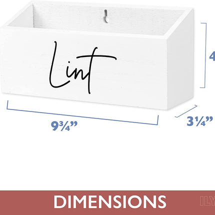 Ilyapa Wooden Magnetic Lint Bin for Laundry Room Organization and Cleanliness - White Lint Garbage Can