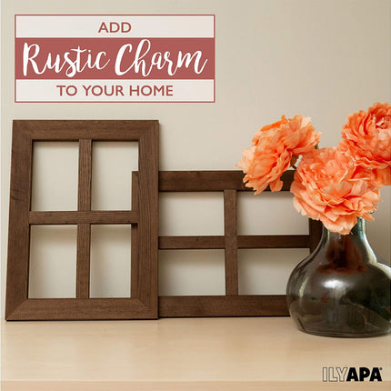 Window Frame Wall Decor 2 Pack - 11x15" Rustic Espresso Wood