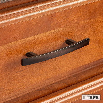 Oil Rubbed Bronze Kitchen Cabinet Handles - 3 Inch Hole Center Curved Bar Pulls - 25 Pack of Kitchen Cabinet Hardware