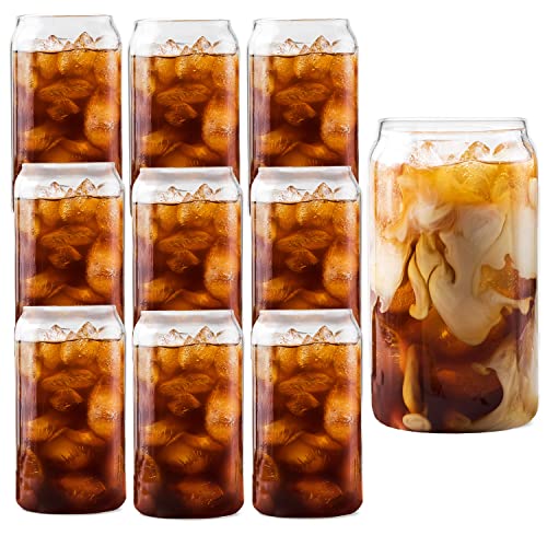 Ilyapa Can Shaped Pint Glass - 16 oz Classic Can Style Tumbler Drinking Glasses - Set of 4