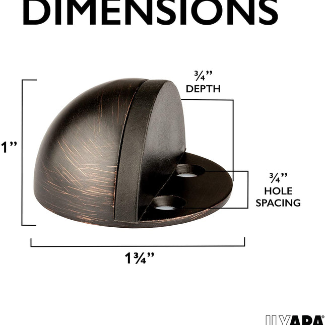 Floor Door Stop with Rubber Bumper 5 Pack, Oil Rubbed Bronze - in Floor Mount Half Dome Door Stopper Set