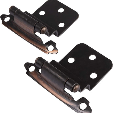 Self Closing Cabinet Hinges Oil Rubbed Bronze, 50 Pack - 3/8 Inch Inset Variable Overlay Kitchen Cabinet Door Hinge Hardware