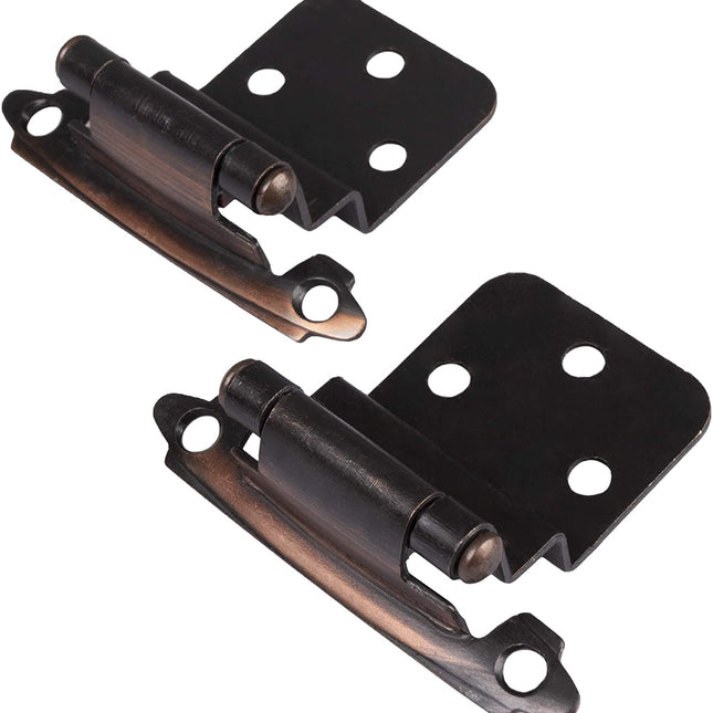 Self Closing Cabinet Hinges Oil Rubbed Bronze, 50 Pack - 3/8 Inch Inset Variable Overlay Kitchen Cabinet Door Hinge Hardware