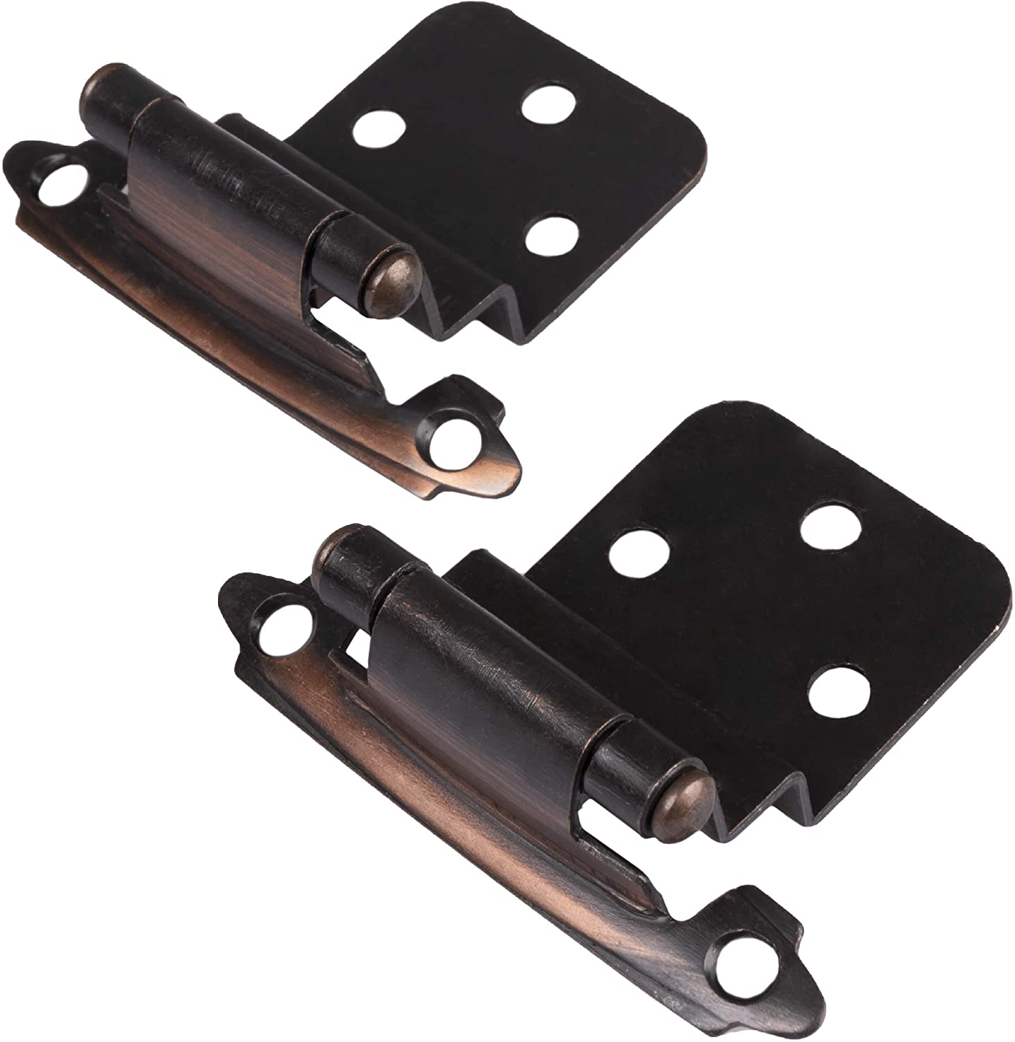 Self Closing Cabinet Hinges Oil Rubbed Bronze, 50 Pack - 3/8 Inch Inset Variable Overlay Kitchen Cabinet Door Hinge Hardware