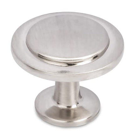 Ilyapa 30 Pack Satin Nickel 1 1/14 Inch Round Kitchen Cabinet Knobs, Round Drawer Knob for Cabinets Dressers Drawers - Satin Nickel Kitchen Cabinet Hardware