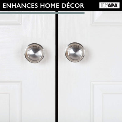 Ilyapa Decorative Non-Turning Dummy Door Knob Handle - Satin Nickel Finish 3 Pack