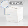 Ilyapa Wood Tissue Box Cover Square, 2 Pack - Rustic Farmhouse White Wooden Tissue Holder