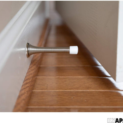 15 Pack Spring Door Stops, Satin Nickel - 3 ¬¨¬∫ Inch Heavy Duty Door Stop - Traditional Spring Door Stop with Rubber Bumper