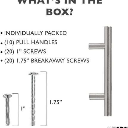 Satin Nickel Kitchen Cabinet Pulls - 3 Inch Hole Center Bar - 5 Pack of Kitchen Cabinet Hardware