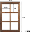 Ilyapa Window Frame Wall Decor 2 Pack - 18x22" Rustic Espresso Wood