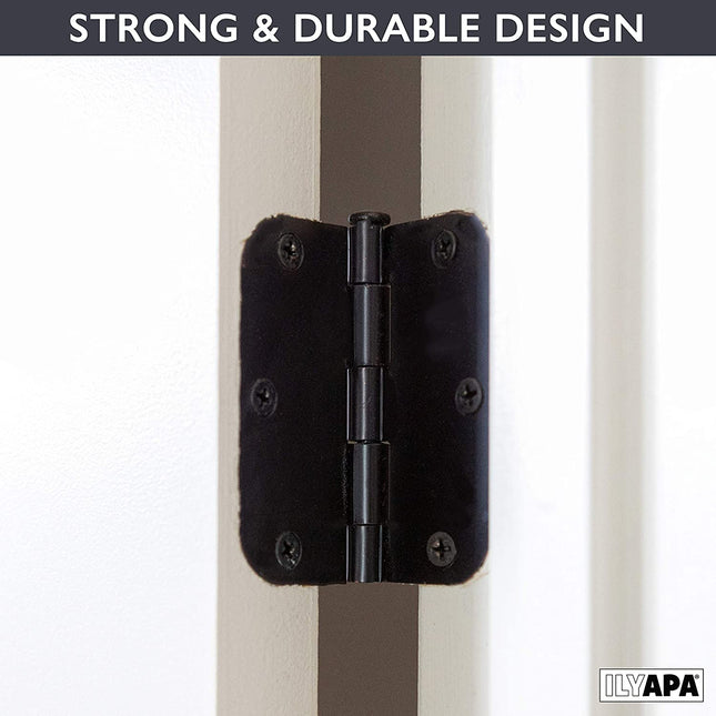 Ilyapa 48 Pack Oil Rubbed Bronze Door Hinges - 3.5 x 3.5 Inch Interior Door Hinges for Doors Antique Bronze Door Hinges for Doors 3 1/2 Inches, with 5/8 Inch Radius Corners