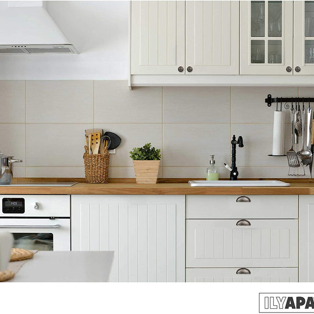 Ilyapa Antique Iron Kitchen Cabinet Pulls - 3 Inch Hole Center Bin Cup - 5 Pack