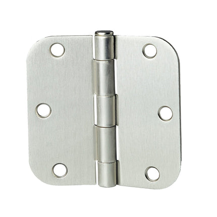 6 Pack of Door Hinges Satin Nickel - 3.5 x 3.5 Inch Interior Hinges for Doors Brushed Nickel with 5/8 Inch Radius Corners