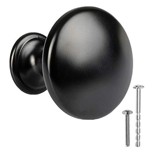 Black Kitchen Cabinet Knobs - Round Drawer Handles - 25 Pack of Kitchen Cabinet Hardware