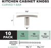 Satin Nickel Kitchen Cabinet Knobs, 10 Pack - Curved T-Knob Drawer Pull Handle Hardware
