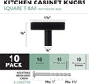 Black Kitchen Cabinet Knobs, 10 Pack - Square T-Knob Drawer Pull Handle Hardware