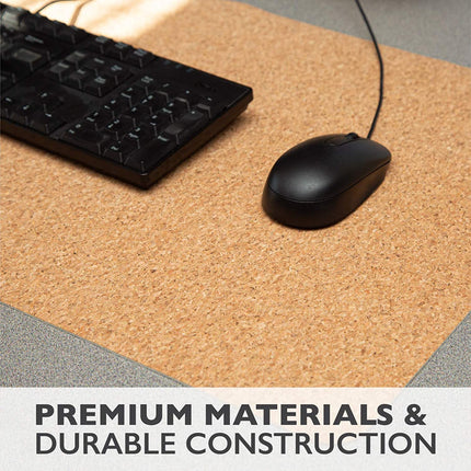 Office Desk Mat, Double Sided Eggshell & Cork - 47 x 23 Inch Leather Style Computer Pad for Desk