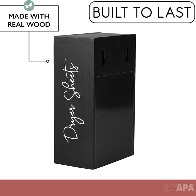 Ilyapa Dryer Sheet Dispenser-Black Magnetic Dryer Sheet Storage for Laundry