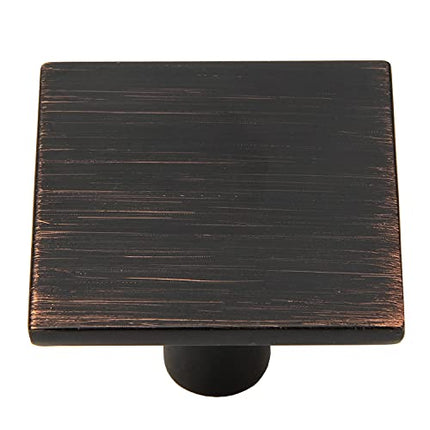 Ilyapa Oil Rubbed Bronze Kitchen Cabinet Knobs - Square Drawer Handles - 10 Pack of Kitchen Cabinet Hardware