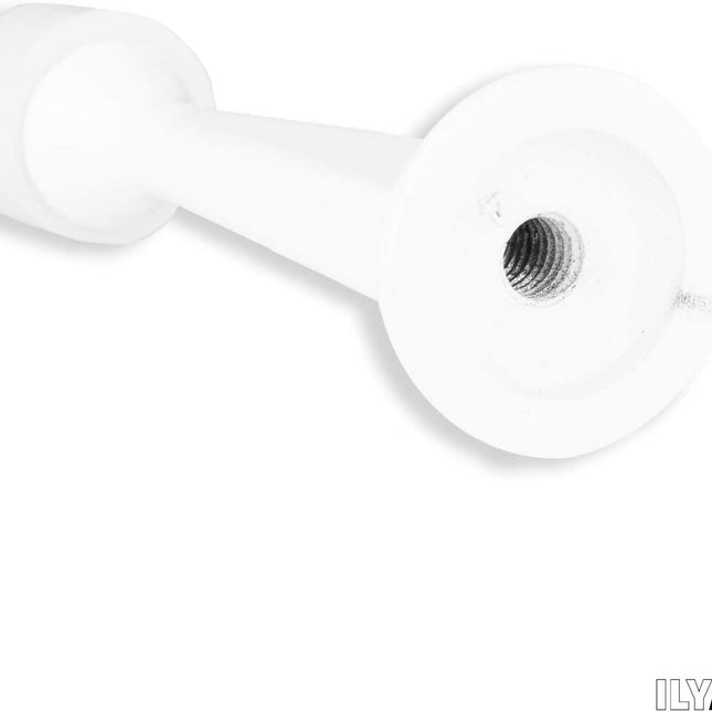 Ilyapa 5 Pack of Door Stops Satin Nickel - 3 1/4 Inch Door Stop - Rubber Bumper