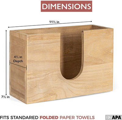 Barnwood Paper Towel Dispenser - Rustic Farmhouse Wood Multifold Hand Towel Holder
