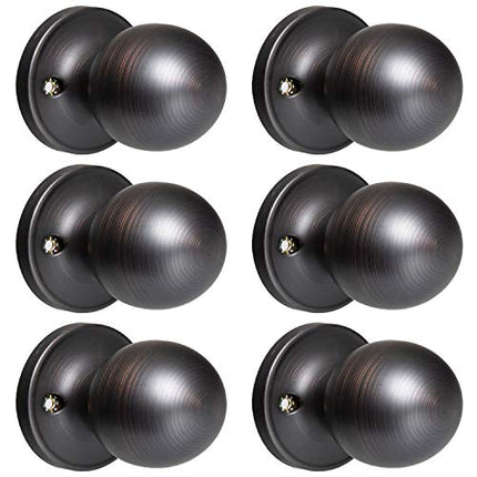 Ilyapa Half Dummy Door Knob - Ball, Oil Rubbed Bronze 6 Pack