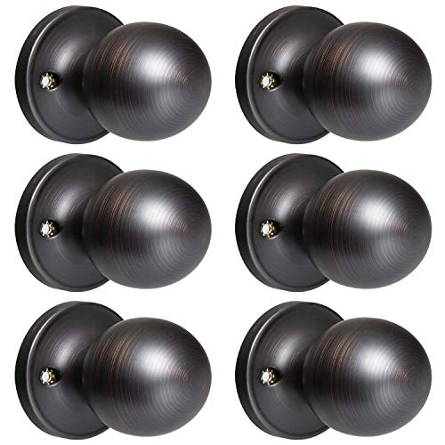Ilyapa Half Dummy Door Knob - Ball, Oil Rubbed Bronze 6 Pack