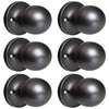 Ilyapa Half Dummy Door Knob - Ball, Oil Rubbed Bronze 6 Pack