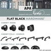 Flat Black Kitchen Cabinet Knobs - Round Ringed Drawer Handles - 10 Pack of Kitchen Cabinet Hardware