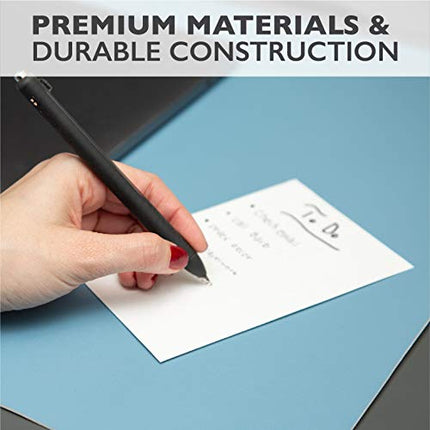 Office Desk Mat, Double Sided Dark Blue & Tan - 36 x 17 Inch Leather Style Computer Pad for Desk