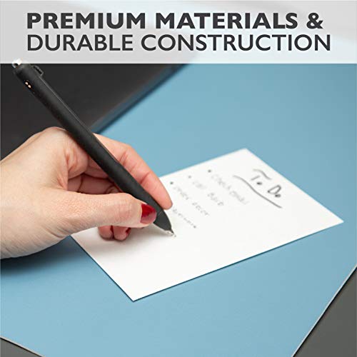 Office Desk Mat, Double Sided Dark Blue & Tan - 28 x 17 Inch Leather Style Computer Pad for Desk