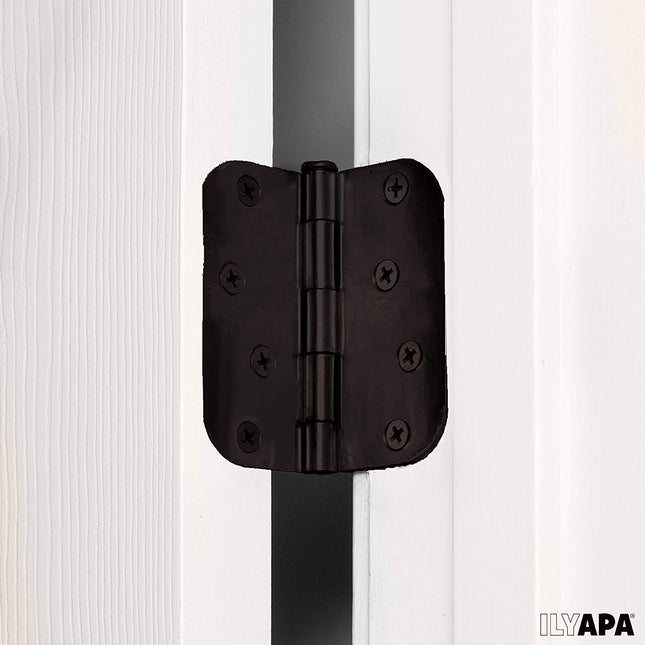 18 Pack of Door Hinges Oil Rubbed Bronze - 4x4 Inch Interior Hinges for Doors with 5/8" Radius Corners