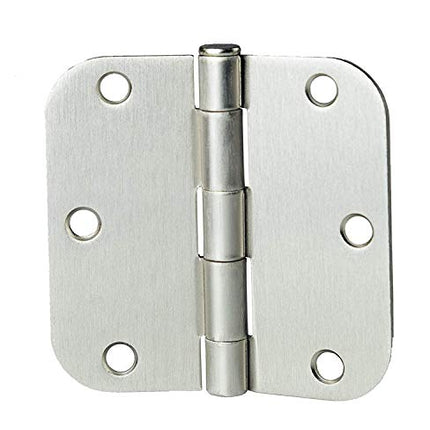 50 Pack of Door Hinges Satin Nickel - 3 1/2 x 3 1/2 Inch Interior Hinges for Doors Brushed Nickel with 5/8 Radius Corners