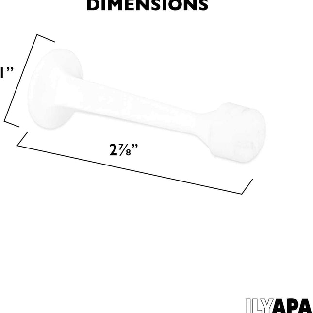 10 Pack of Door Stops White - 3 1/4 Inch Heavy Duty Door Stop with Rubber Bumper