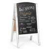 Ilyapa Wooden A-Frame Sign with Rounded Top - 20 x 40 Inches White Sidewalk Chalkboard Menu Display