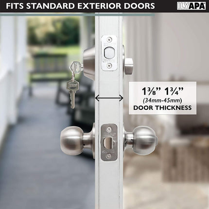 Ilyapa Entry Knob with Deadbolt Set - Ball, Satin Nickle 3 Pack