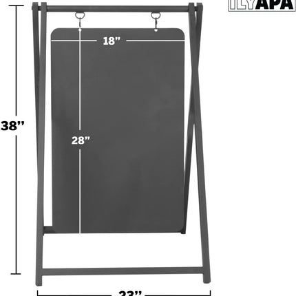 Ilyapa Modern Metal Double Sided Swinging Chalkboard Sidewalk Sign - Magnetic A Frame