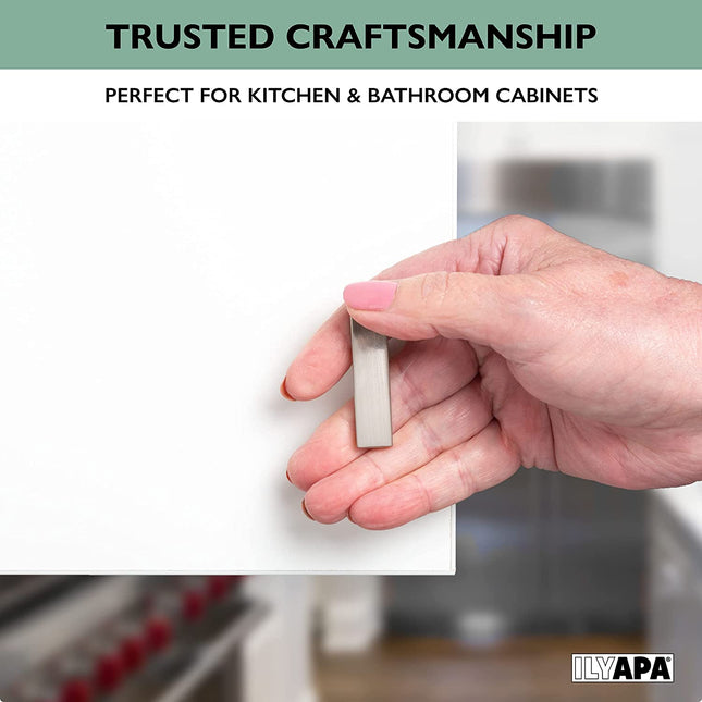 Satin Nickel Kitchen Cabinet Knobs, 25 Pack-Curved T-Knob Drawer Pull Handle