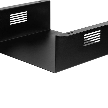 Ilyapa Under Desk CPU Mount - 4 x 12 x 11 Steel Computer Mount with Vented Sides for Home Office Desk - Includes Wood Screws