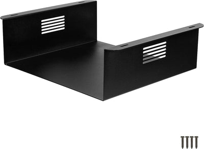 Ilyapa Under Desk CPU Mount - 4 x 12 x 11 Steel Computer Mount with Vented Sides for Home Office Desk - Includes Wood Screws