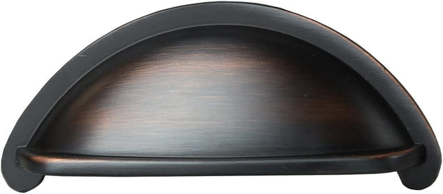 Oil Rubbed Bronze Kitchen Cabinet Pulls - 3 Inch Hole Center Bin Cup Drawer Handles - 5 Pack of Kitchen Cabinet Hardware