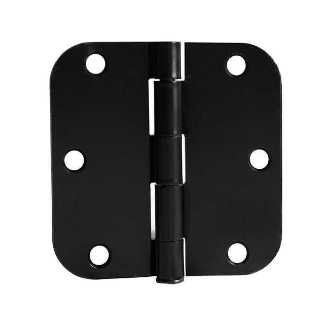 6 Pack of Door Hinges Black - 3.5 x 3.5 Inch Interior Hinges for Doors with 5/8 Radius Corners