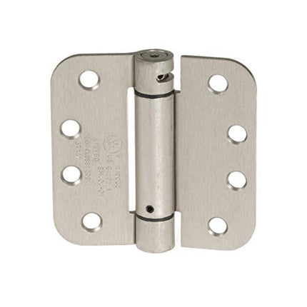 Self Closing Door Hinges, 2 Pack, Satin Nickel - 4x4 Inch Interior Spring Hinges for Doors