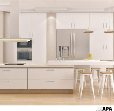 Satin Nickel Kitchen Cabinet Pulls - 3 Inch Hole Center Bar - 10 Pack of Kitchen Cabinet Hardware - New Design