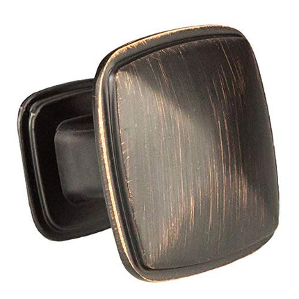 Oil Rubbed Bronze Square Kitchen Cabinet Knobs - 10 Pack of Drawer Handles Hardware