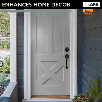 Traditional Style Front Door Exterior Handleset - Elegant Lock Set Handle Hardware with Single Cylinder Deadbolt Lock and Knob - Improved Classic Matte Black Finish