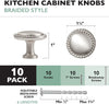 Ilyapa Satin Nickel Kitchen Cabinet Knobs - Round Braided Drawer Handles - 10 Pack of Kitchen Cabinet Hardware