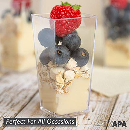 40 Pack 3 oz Mini Plastic Dessert Cups with Spoons
